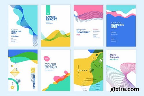 Set of brochure, annual report design templates Bunlde