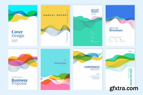 Set of brochure, annual report design templates Bunlde