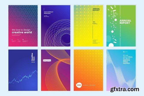 Set of brochure, annual report design templates Bunlde