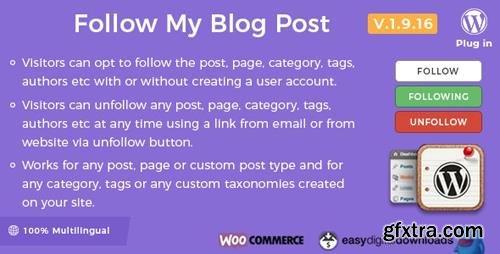 CodeCanyon - Follow My Blog Post v1.9.16 - WordPress Plugin - 6107586