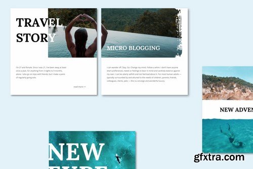 Travel Instagram Post Feed Templates - Brush Style