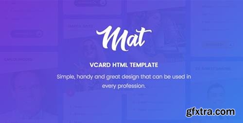 ThemeForest - Mat v1.0 - vCard & Resume Template (Update: 17 September 19) - 21062060