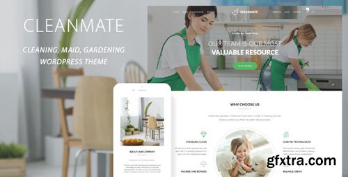 ThemeForest - CleanMate v3.0 - Cleaning Company Maid Gardening WordPress Theme - 20981913