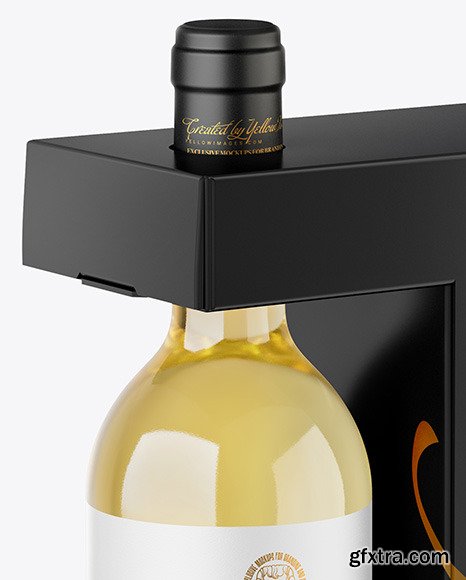 Clear Glass White Wine Bottle with Box Mockup 50285