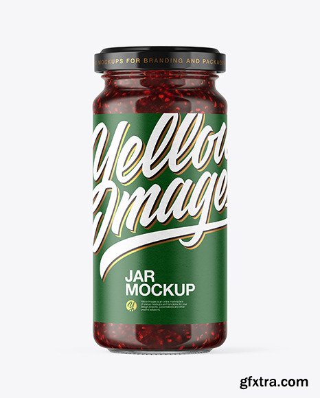 Clear Glass Raspberry Jam Jar Mockup 50319