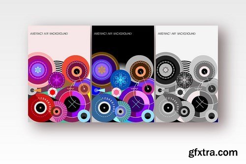 3 Abstract Art Background vector designs