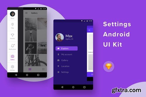 Settings Android UI Kit (Figma) and (Sketch)