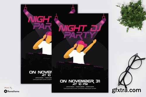 Night DJ Party Flyer Template