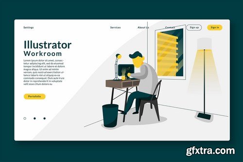 Illustrator Working Room - Landing Page