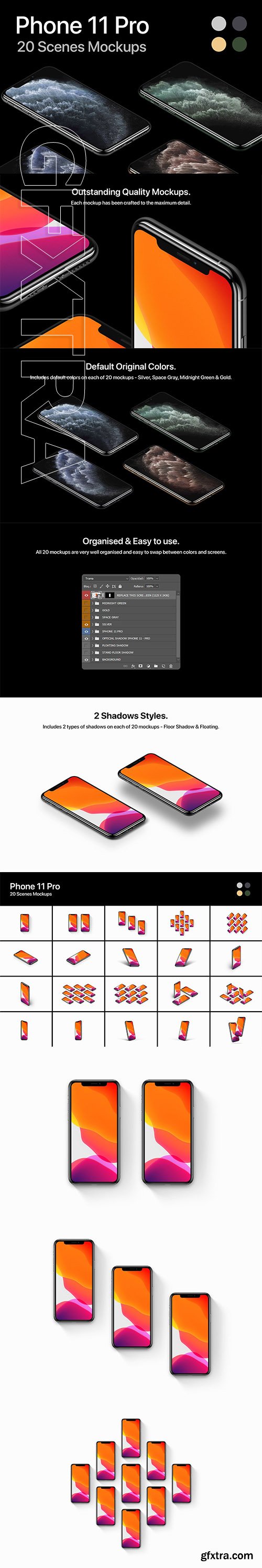 CreativeMarket - Phone 11 Pro - 20 Mockups Scenes 4122105