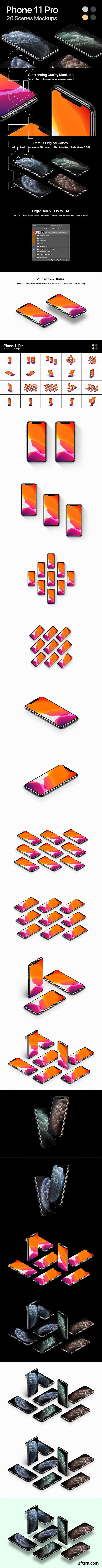 CreativeMarket - Phone 11 Pro - 20 Mockups Scenes 4122105