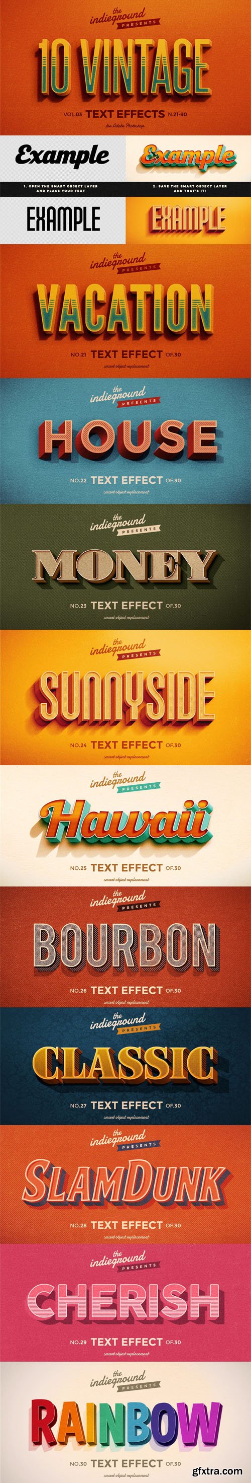 CM - 10 Vintage Text Effects Vol.3 for Adobe Photoshop