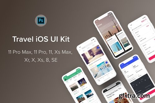 Travel iOS UI Kit (Photoshop)