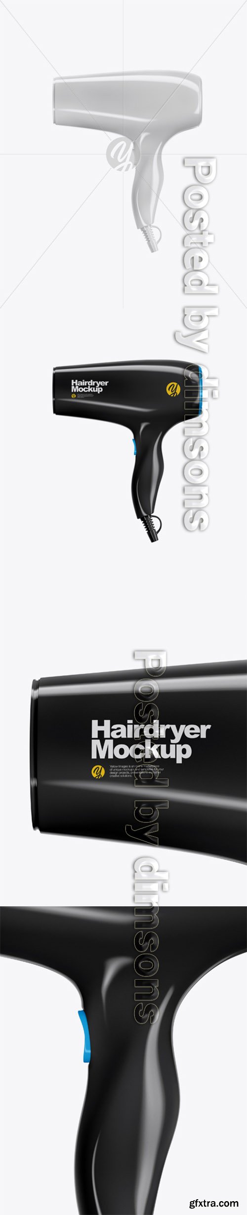 Glossy Hairdryer Mockup 31329