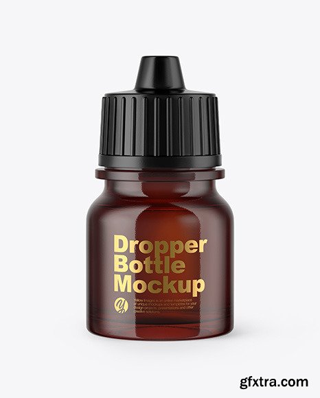 5ml Amber Glass Dropper Bottle Mockup 50403