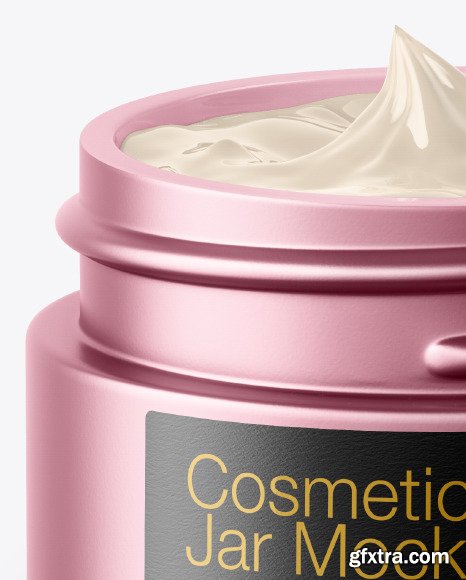 Opened Matte Metallic Cosmetic Jar Mockup 50404