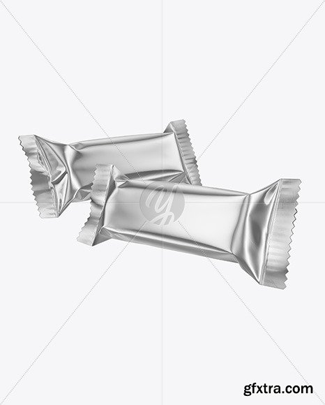 Two Metallic Snack Bars Mockup 50389