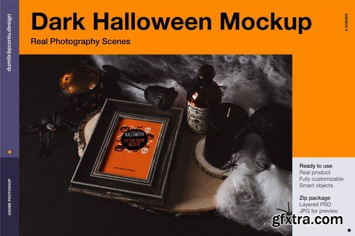 Dark Halloween Mockup Scenes