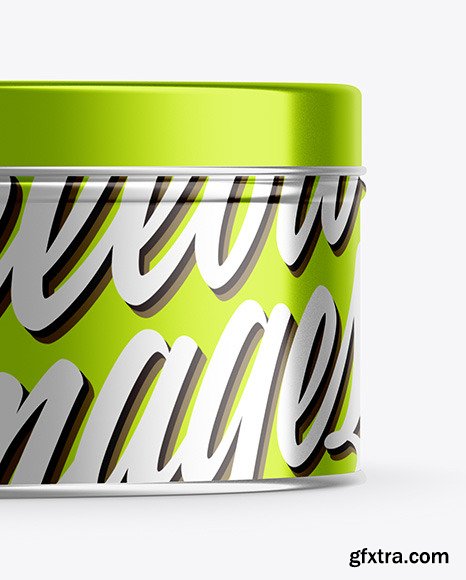 Metallic Round Tin Box Mockup 50400