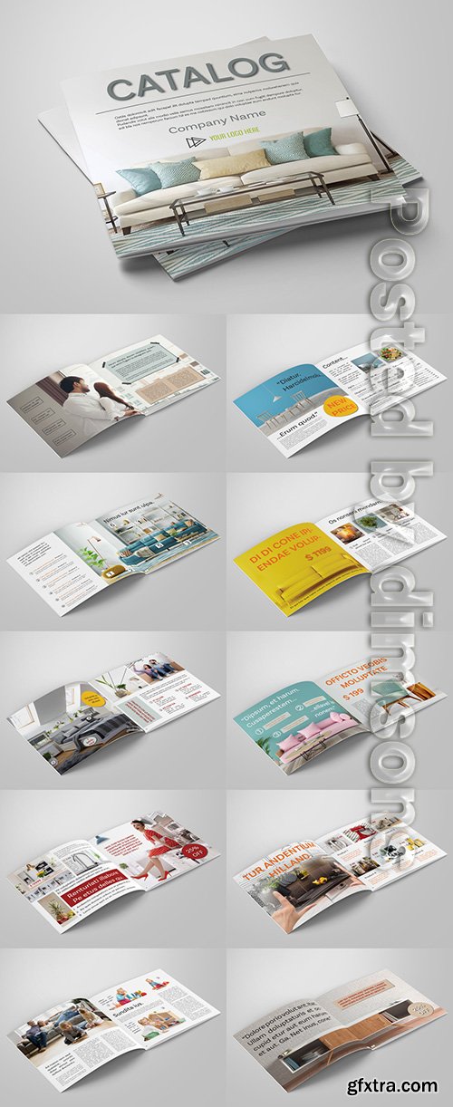 Catalog Layout with Pastel-Colored Accents 296616918