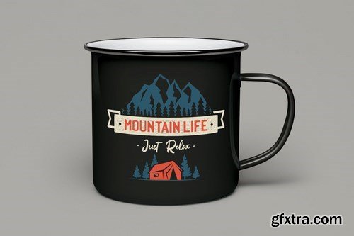 Mountain Life Logos, Retro Camping Badges T-Shirt