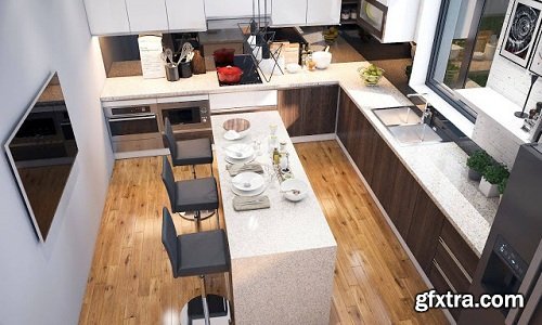 Modern Kitchen Interior Scene 08