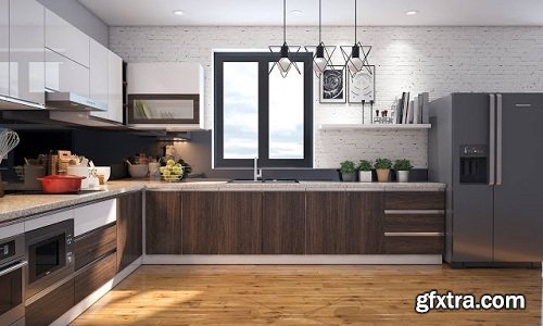 Modern Kitchen Interior Scene 08