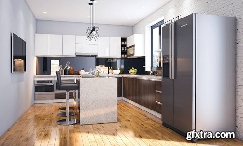 Modern Kitchen Interior Scene 08