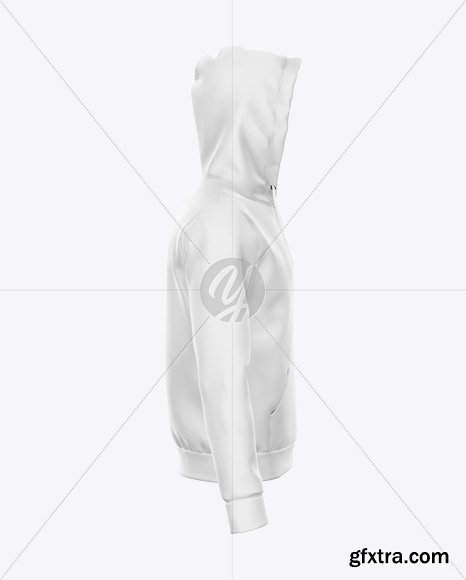 Zipped Hoodie Mockup - Right Side View 50413