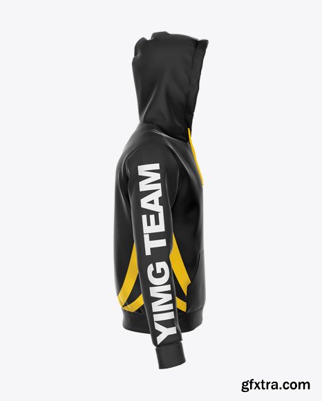 Zipped Hoodie Mockup - Right Side View 50413