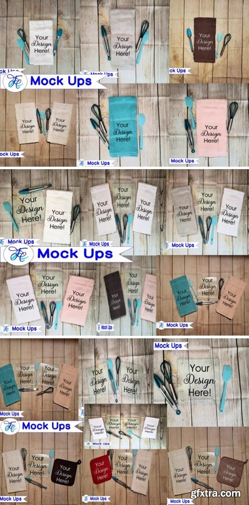 Kitchen Towel Mock Up Bundle 1876598