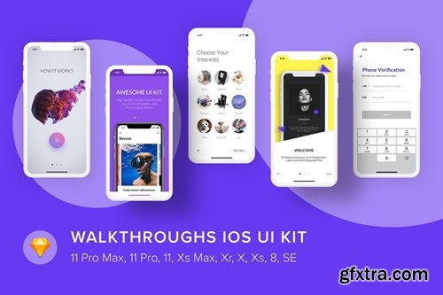 Walkthroughs iOS UI Kit (Sketch)