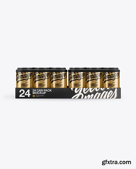 Pack with 24 Matte Metallic Cans Mockup 50454