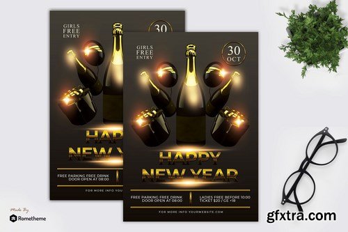 Happy New Year Flyer Template