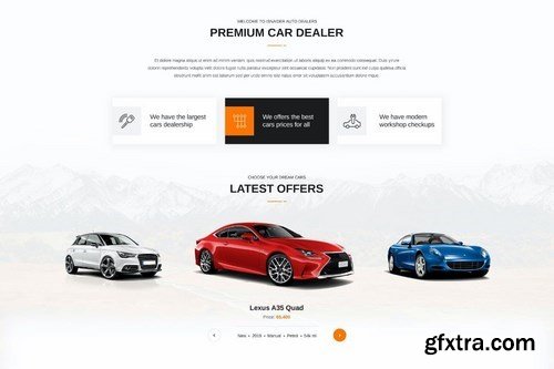 Isnaider creative, modern auto dealer PSD template