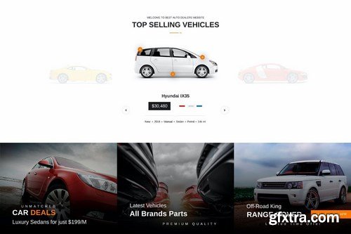 Isnaider creative, modern auto dealer PSD template