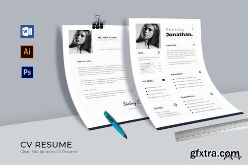 Clean Minimal Resume Template Vol.01