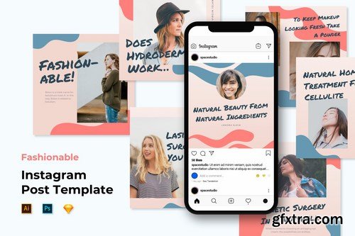 Fashion Instagram Post Template - Flat Liquid