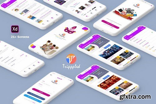 Tripppled-Movie Booking Mobile App UI Kit (XD)