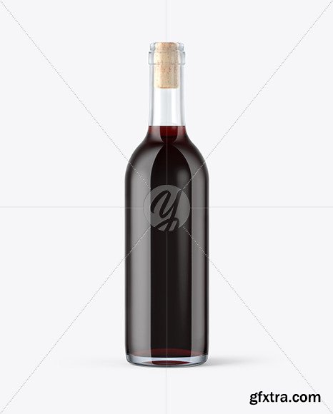 375ml Clear Glass Red Wine Bottle Mockup 50448