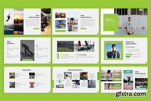 Austin - Skateboard Powerpoint Google Slides and Keynote Templates