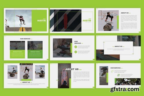 Austin - Skateboard Powerpoint Google Slides and Keynote Templates