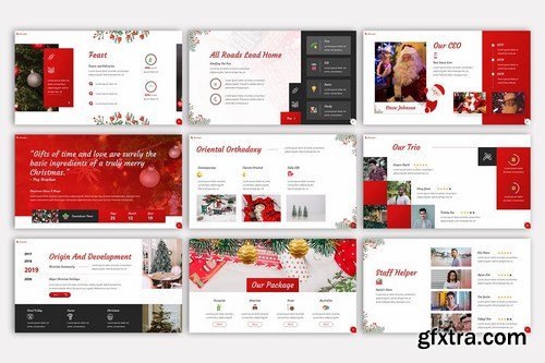 Christara - Xmas Powerpoint Google Slides and Keynote Templates