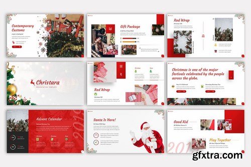 Christara - Xmas Powerpoint Google Slides and Keynote Templates