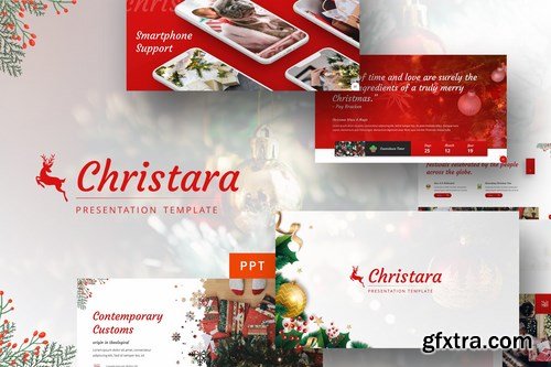 Christara - Xmas Powerpoint Google Slides and Keynote Templates