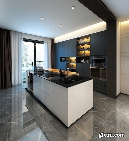 Modern Kitchen Cabinet Restaurant Combination