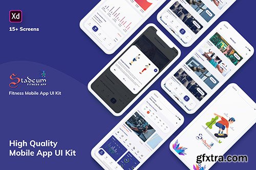 Stadeum-Fitness Mobile App UI Kit (XD)