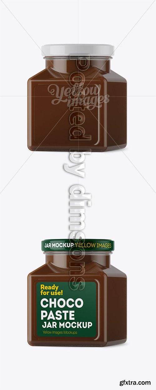 Glass Chocolate Spread Jar Mockup 13289