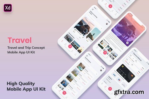 Tour & Travel Booking MobileApp UI Kit Light (XD)