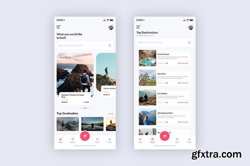 Tour & Travel Booking MobileApp UI Kit Light (XD)